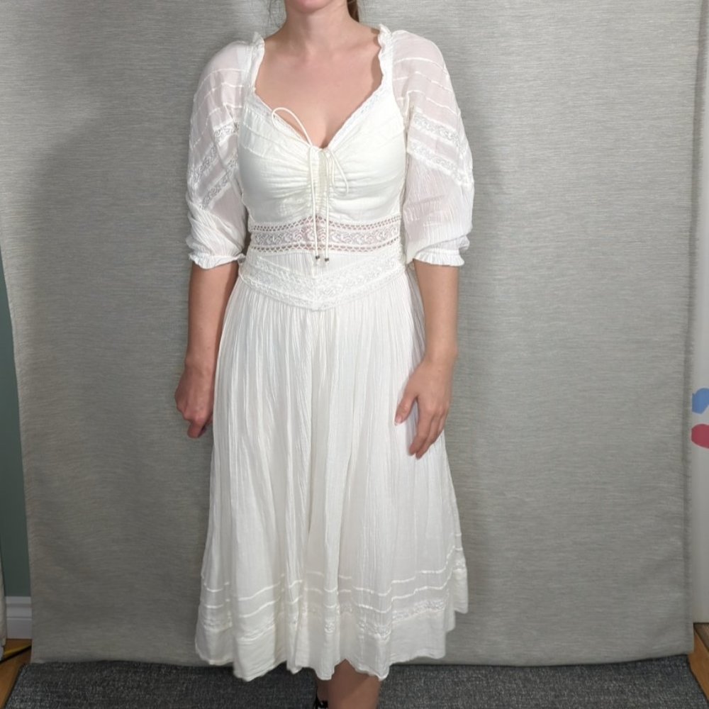 Free People white lace embroidered Dress